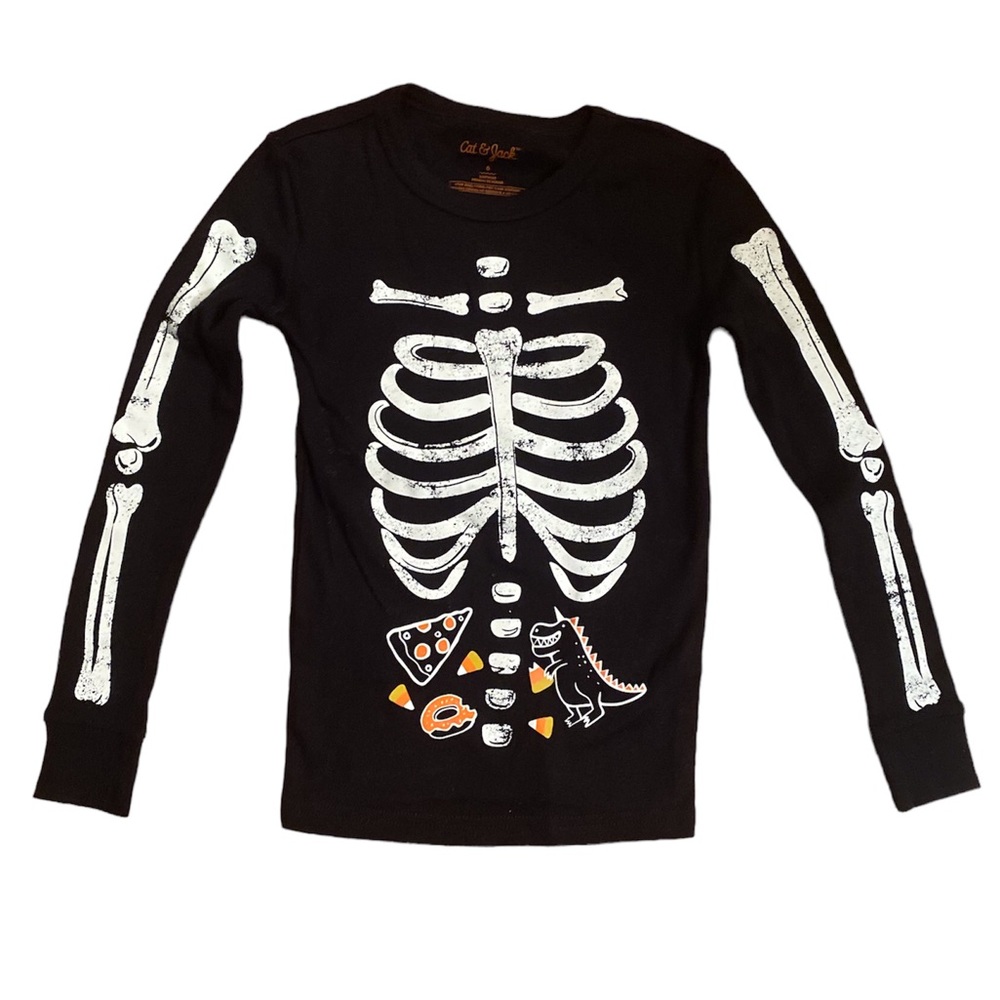 NWT & NWOT - Cat & Jack Glow in the Dark Skeleton Long Sleeves Sizes: 6 & 8